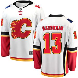 Herren Calgary Flames Eishockey Trikot Johnny Gaudreau #13 Breakaway Weiß Fanatics Branded Auswärts